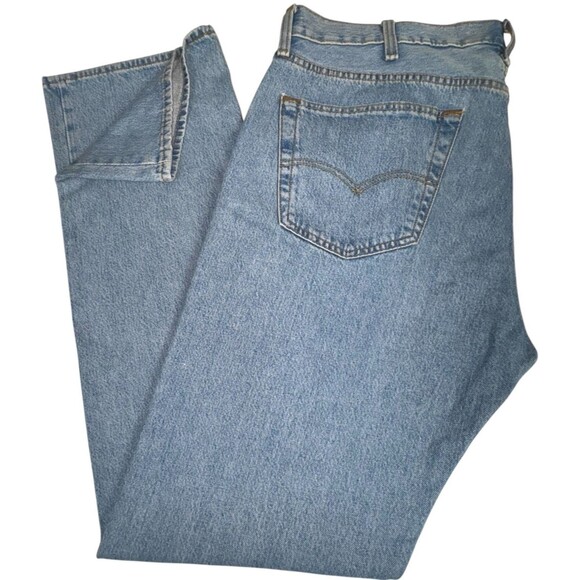 Levis 501 Original Jeans Stretch Denim Light Indigo Irregular Mens 40X38 New - Picture 11 of 12